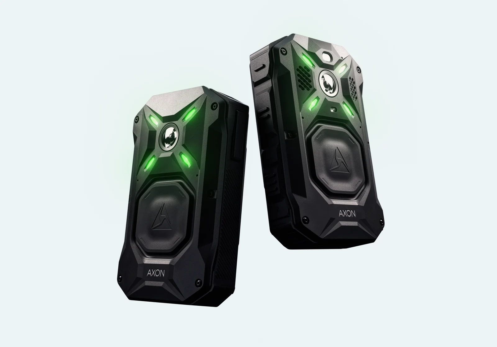 Axon Body 5 and Body 5 Pro cameras shown in the manufacturer’s press image