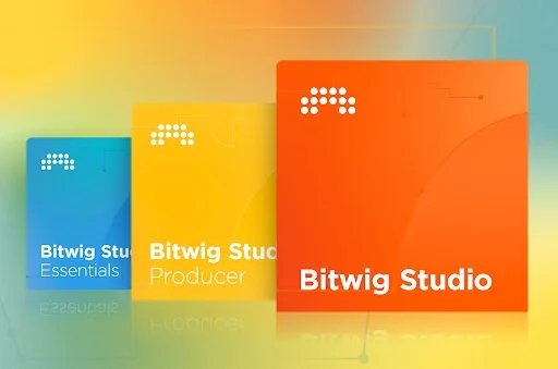 Official Bitwig artwork showing the Essentials, Producer and full Bitwig Studio editions