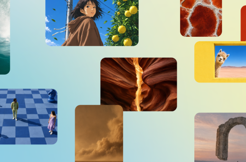 Canva promotional collage of Craft-generated landscapes, illustrations, objects and portraits