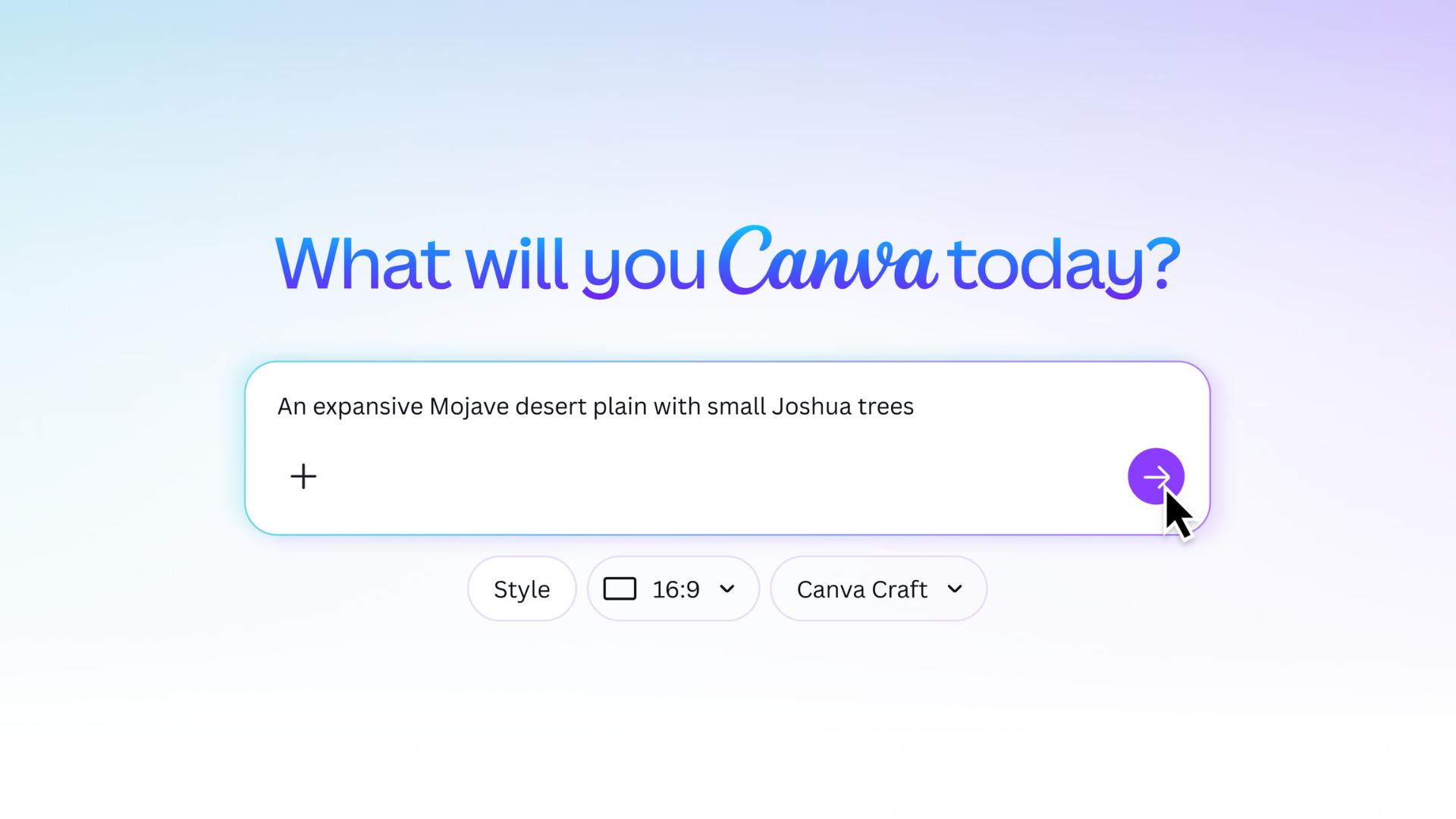 Canva interface example shows the Craft model selected beneath an image-generation prompt