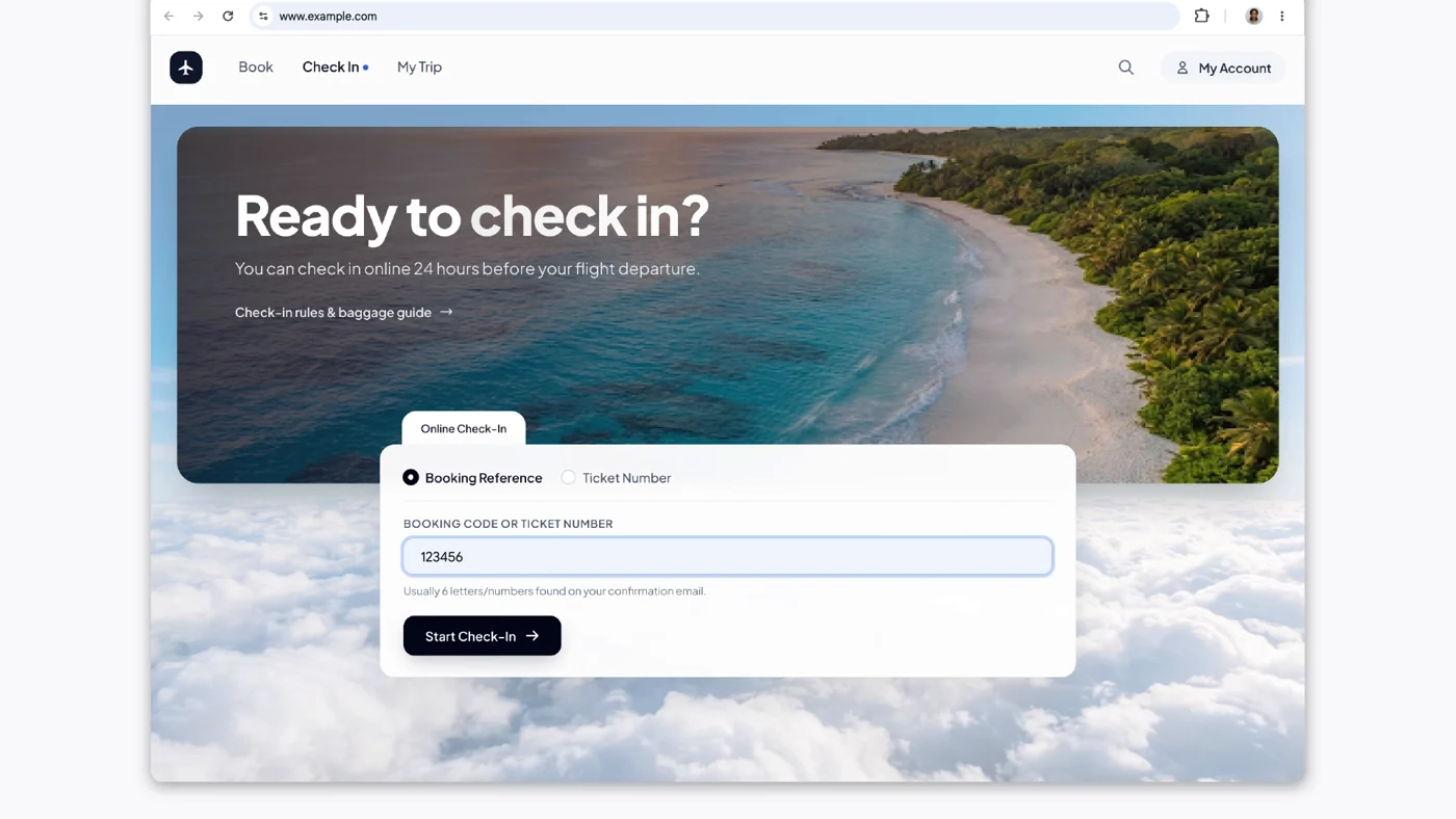 Chrome completed booking field