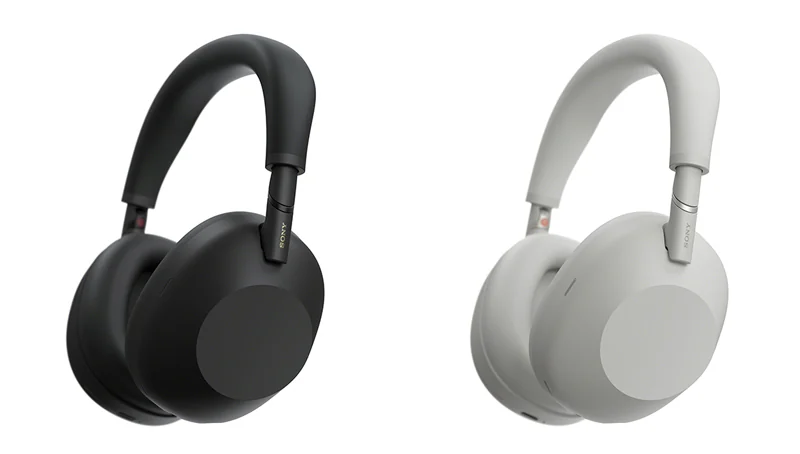 Sony WH-1000XM6 headphones shown in Black and Platinum Silver