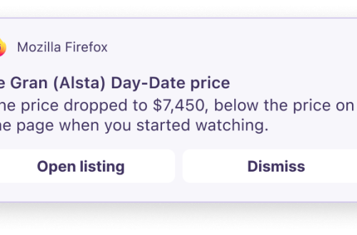 Mozilla’s sample Smart Window match notification