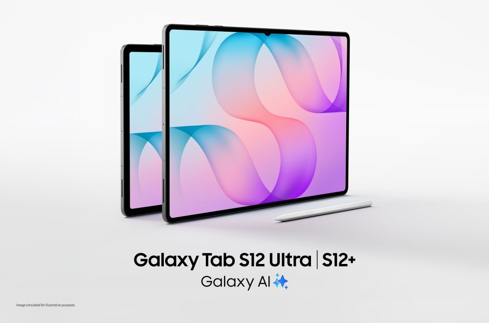 Galaxy Tab S12 Ultra and S12+ product renders.