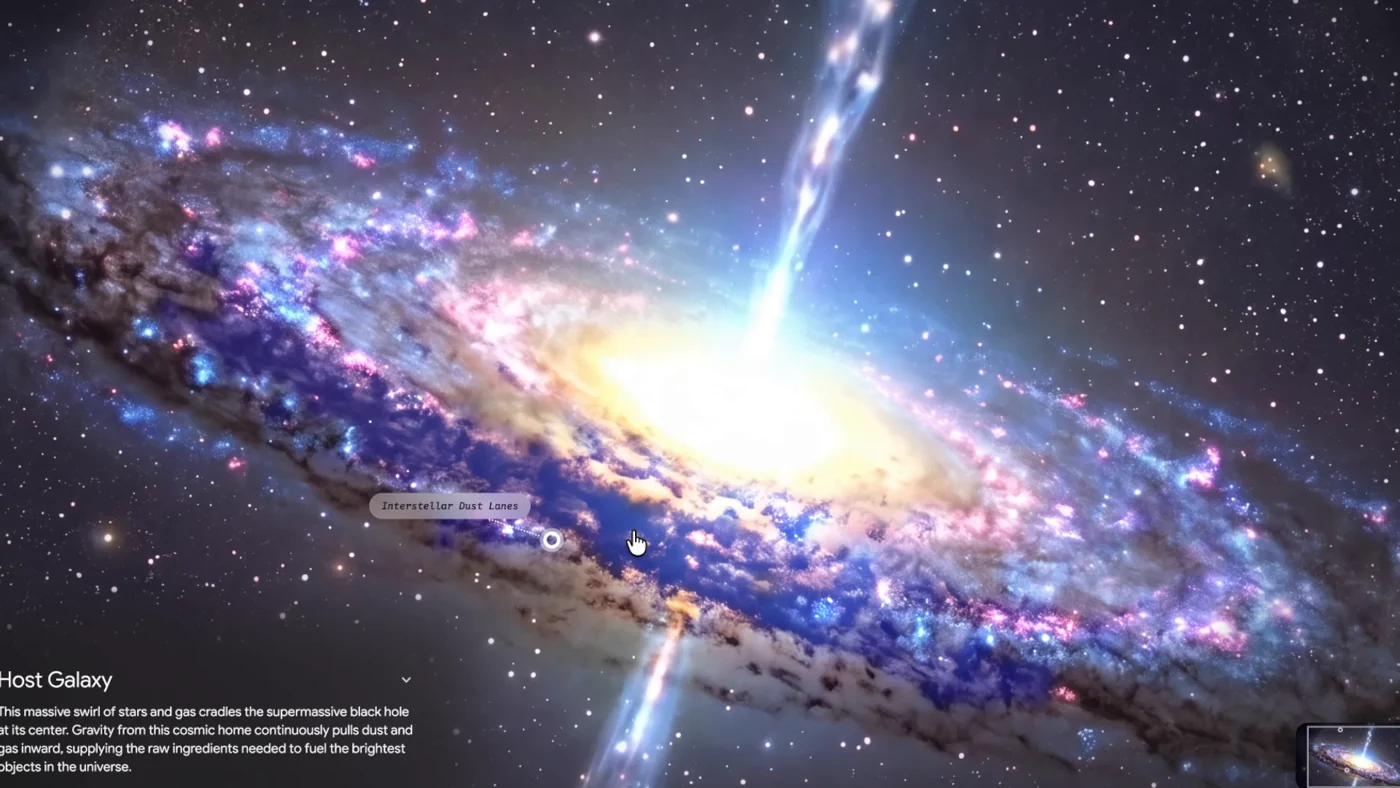 Quasar with an interactive label