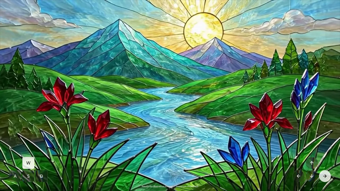 AI-generated stained-glass world demo