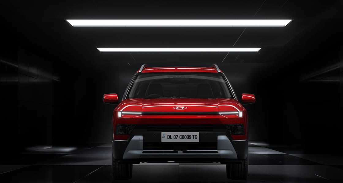 Red Hyundai BAYON, India specification.