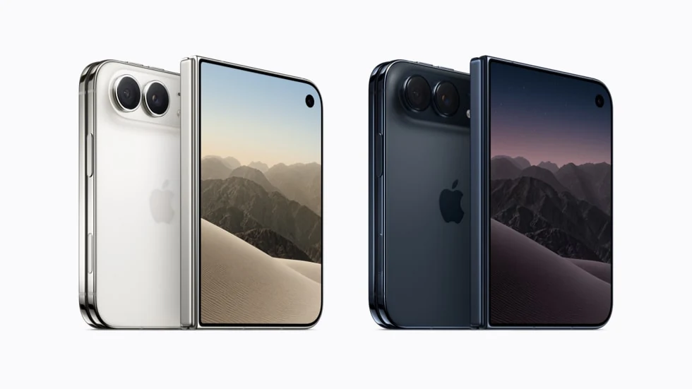 iPhone Duo in star white and night sky, with front and rear views.
