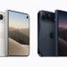 iPhone Duo in star white and night sky, showing its front and rear.