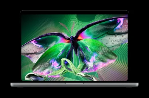 OLED MacBook Pro displaying a butterfly
