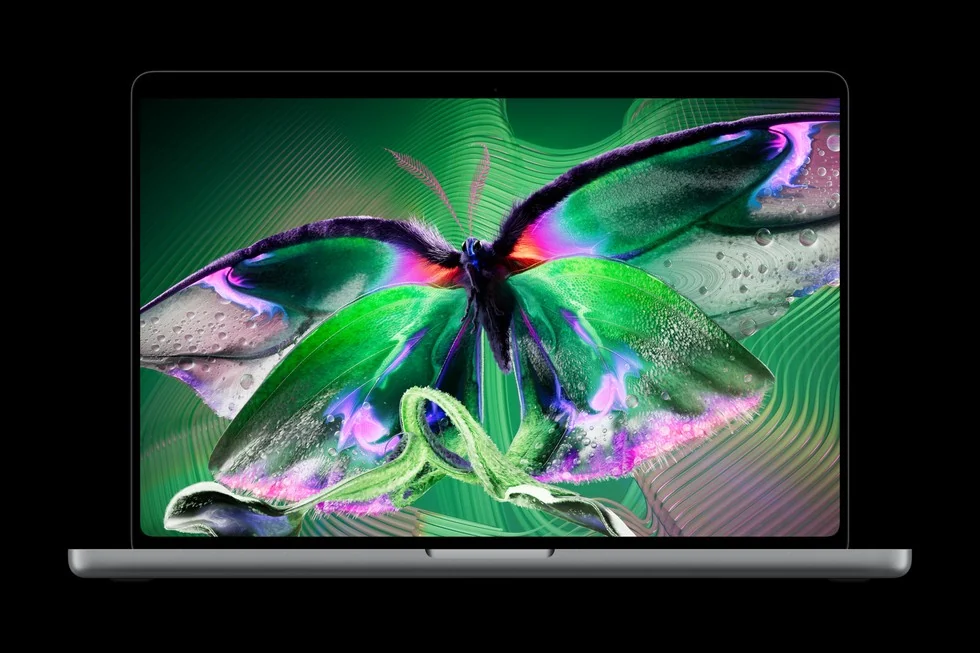 OLED MacBook Pro displaying a butterfly