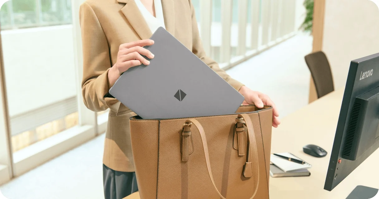 LAVIE X14 beside a travel bag.
