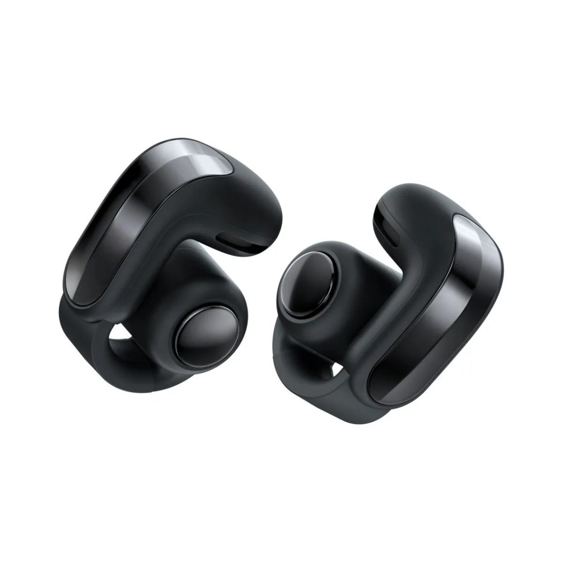 Black Bose Ultra Open Earbuds second generation shown from an angle