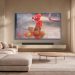 Samsung OLED S95H displaying Poppies #4 by Elene Shatberashvili.