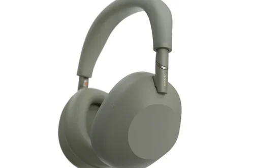 Olive-gray Sony WH-1000XM6 headphones