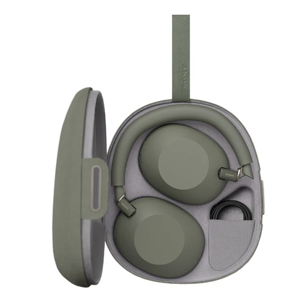 Olive-gray WH-1000XM6 in case