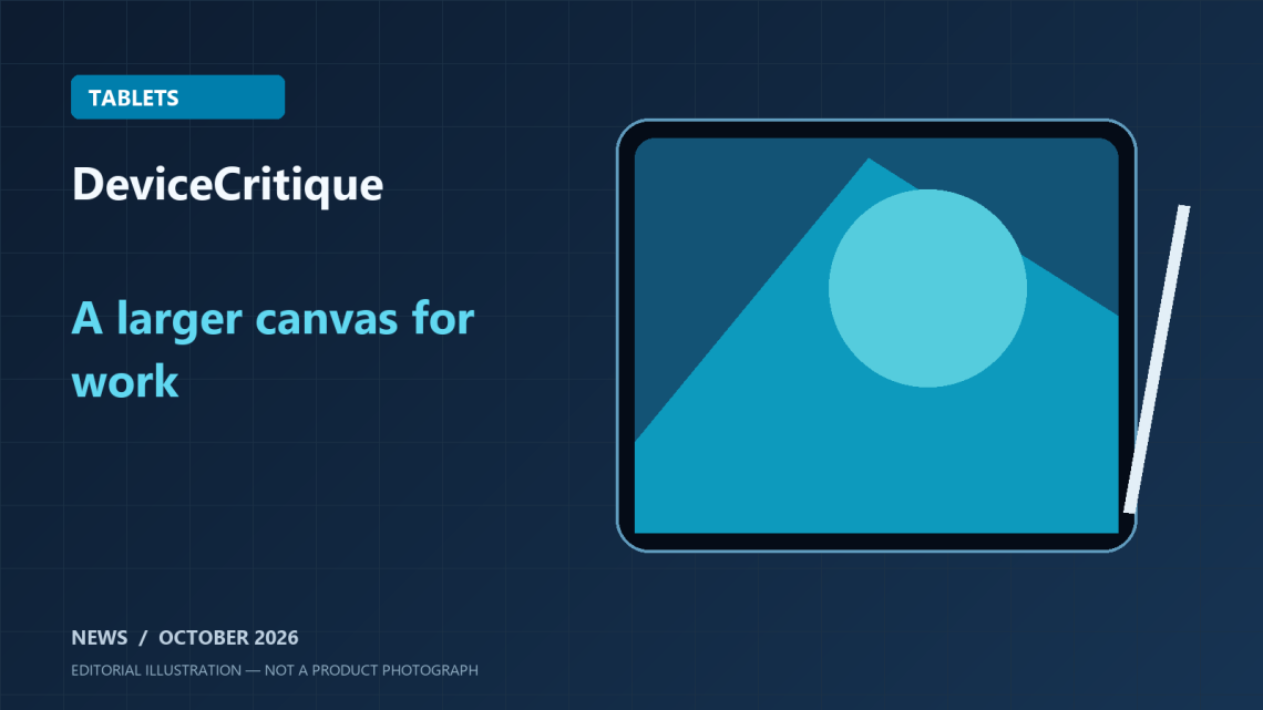 Original DeviceCritique illustration of a tablet and stylus; not a product photograph.