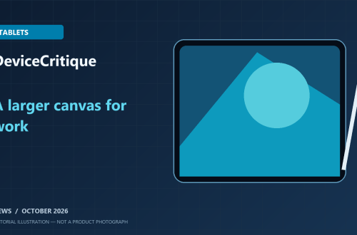 Original DeviceCritique illustration of a tablet and stylus; not a product photograph.